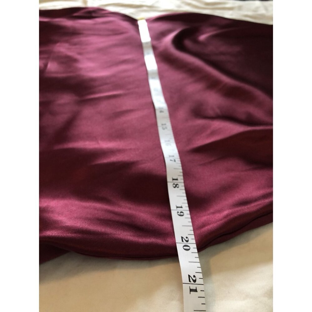 Bebe Satin Slip Dress Size S Burgundy Cowl Neck Midi Y2k Dance Prom Evening Date - Picture 10 of 11